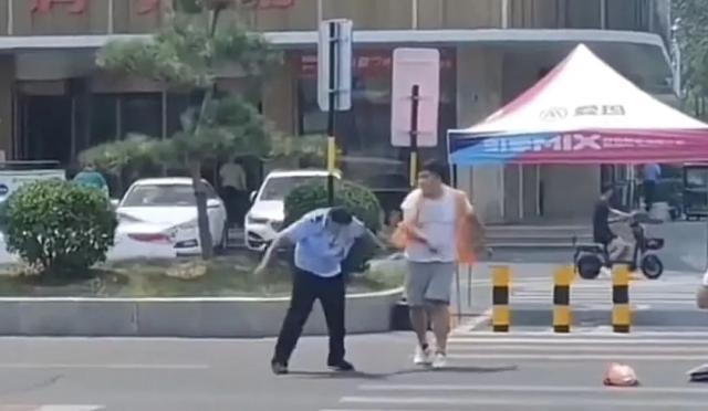 男子当街殴打交警执勤人员 现已被立案调查