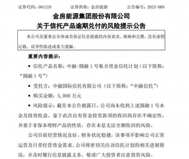又爆一家！5000万“踩雷”中融信托！