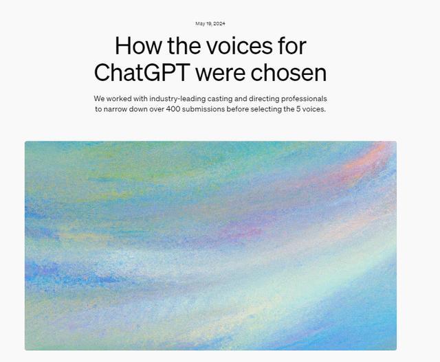 OpenAI紧急停用一款ChatGPT声音模板 涉嫌侵犯斯嘉丽声权