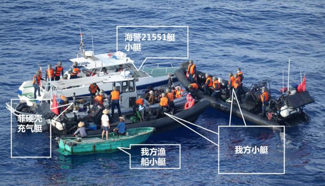 中国海警反制菲律宾船艇执法现场