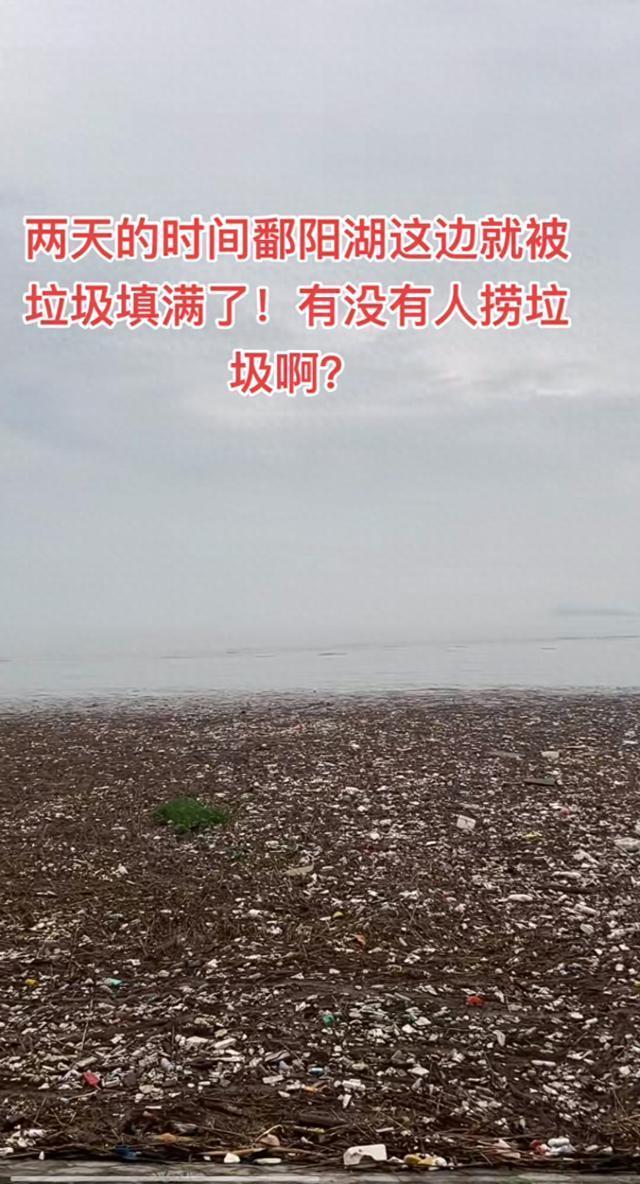 鄱阳湖湖面被垃圾填满