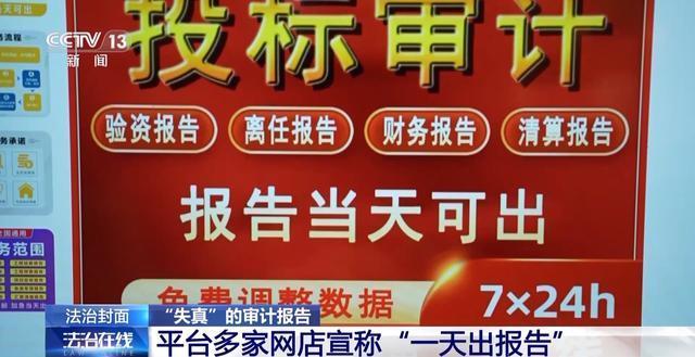 网店宣称一天出审计报告数据随意编