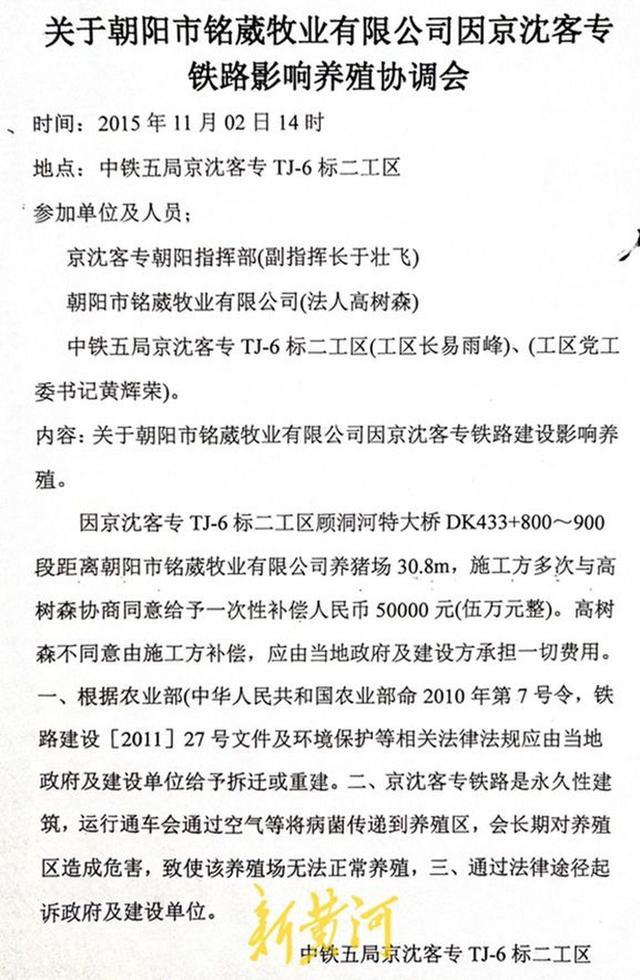 猪场老板称高铁施工致千头猪死亡 巨额损失谁来担？