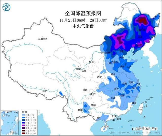 冷空气继续发威！大雪暴雪气温下降超14℃，明日11月28～29号天气 多地积雪深达25cm