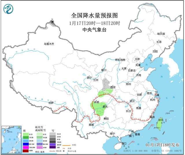 春節(jié)前有一輪雨雪降溫 局地有暴雪 冷空氣將帶來顯著降溫