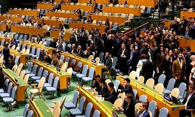 以色列代表重申要消灭哈马斯 联合国大会引发争议