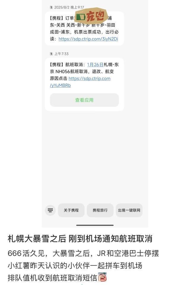 中国网友称滞留日本：航班大量取消 暴雪致交通瘫痪