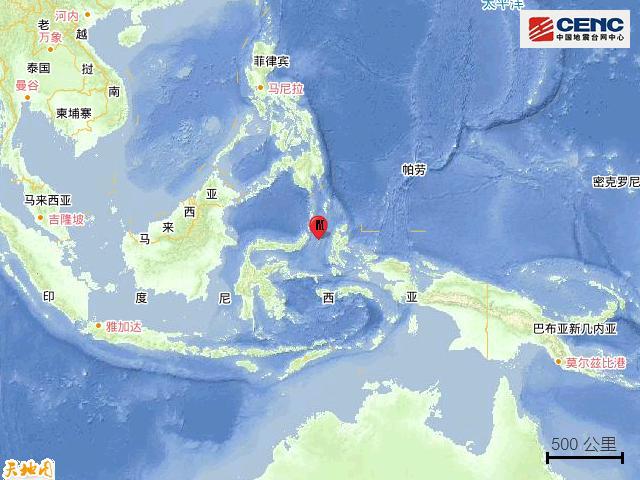 印尼马鲁古海峡发生7.4级地震 震源深度30公里