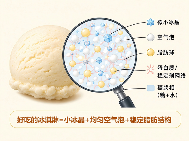 去年冻的冰淇淋长冰碴了 还能吃吗 口感变差但仍安全