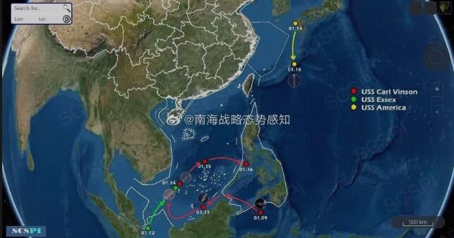 在中国周边，正聚集美军5个航母群？