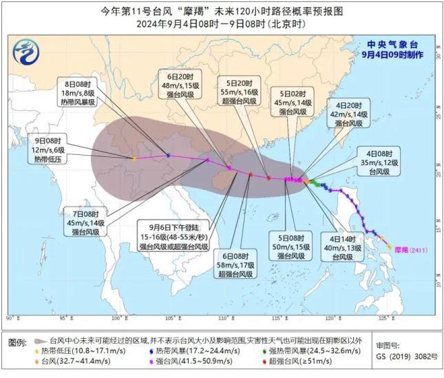 超强台风摩羯进入北部湾