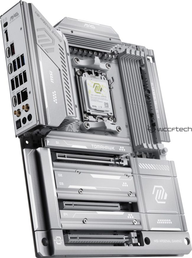 完全白化，微星 X870 ITX / 背插 X870E ATX 主板渲染曝光