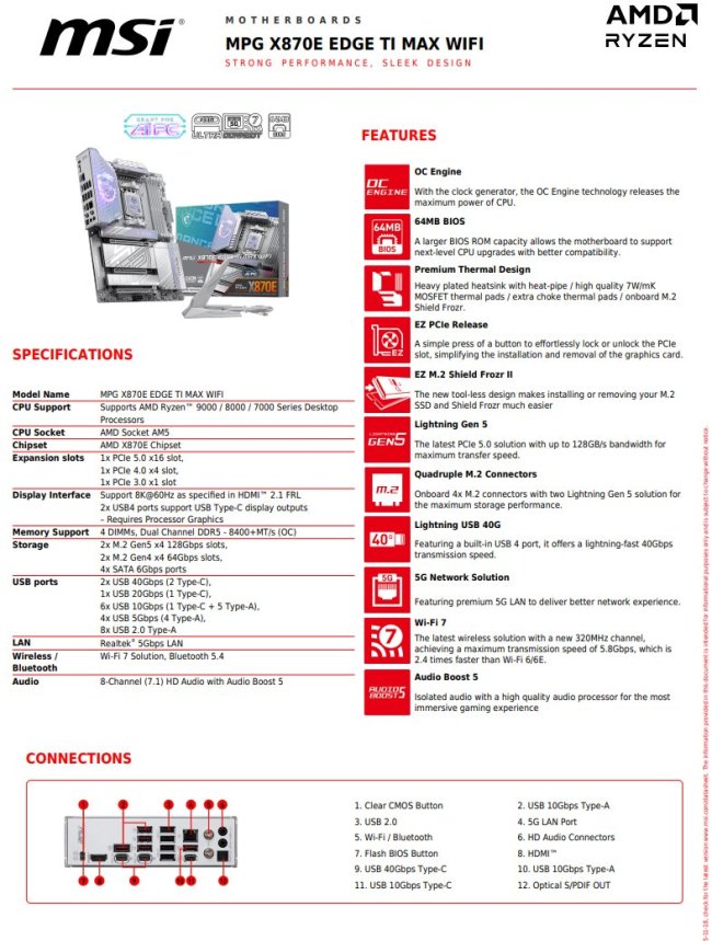 微星 800 系列主板新品曝光：升级 64 MB BIOS，为 AMD Zen 6 锐龙 CPU 做好准备