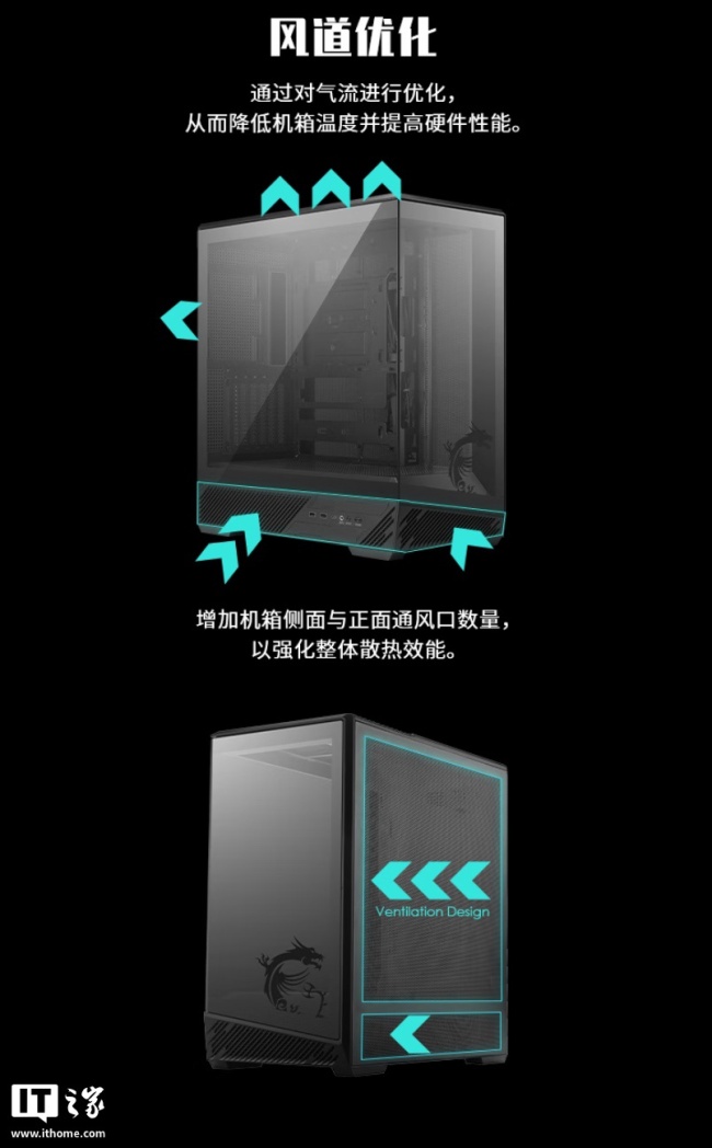 微星推出 MAG PANO 131L PZ 系列海景房 ATX 机箱，黑白双色售 399 元起