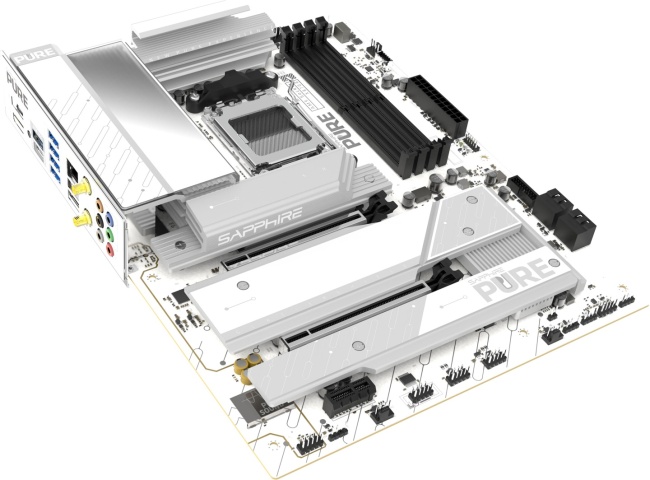 蓝宝石 PURE 极地 X870A WIFI 7 主板外观、规格曝光，白银灰设计