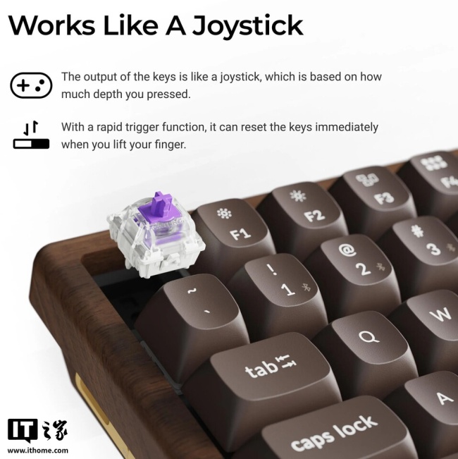 Keychron 推出 K2 HE 全木特别版机械键盘：三模连接，佳达隆双轨磁轴