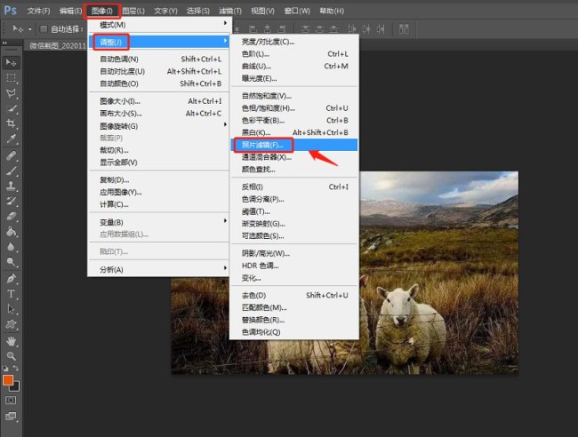PS软件怎样设置照片冷却滤镜效果