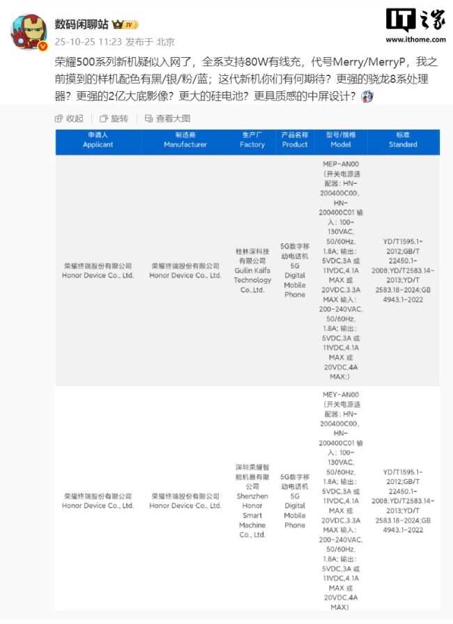 荣耀 500 系列新机线稿曝光：全新横向跑道 DECO，大 R 角直屏，设计果果的