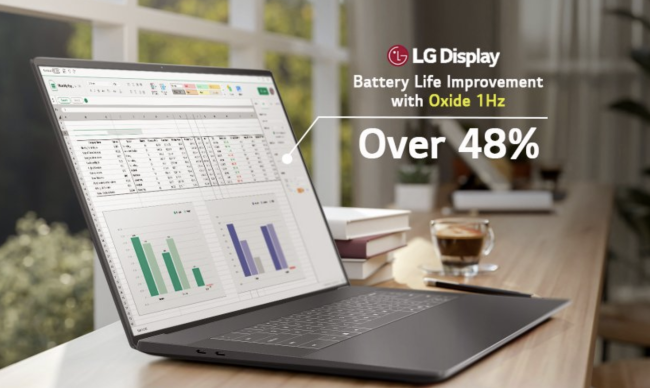 LG 显示宣布已率先实现支持最低 1Hz 刷新率的 LCD 笔记本屏幕量产