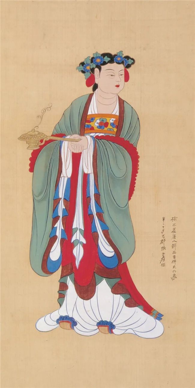 张大千 《临吉祥天女像》96×59m 纸本设色 1944年 北京画院藏