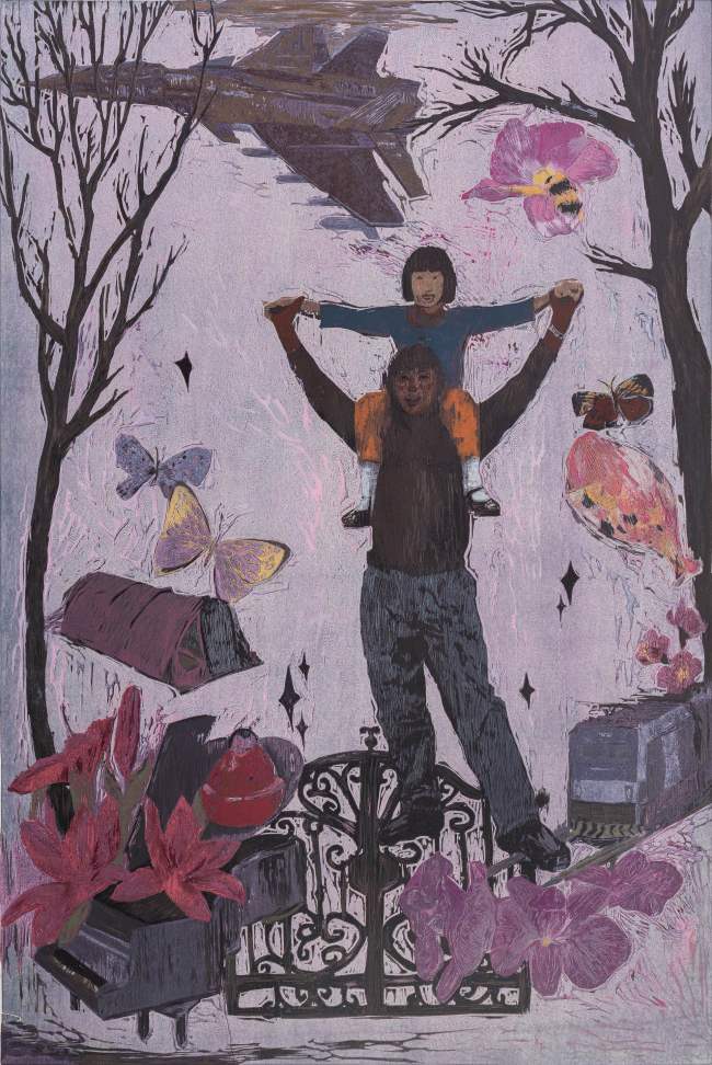 王汐月《心向九霄》套色木刻 86x126cm 2024年