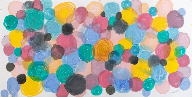 《光阴的故事》，136x68cm，宣纸上色，2025