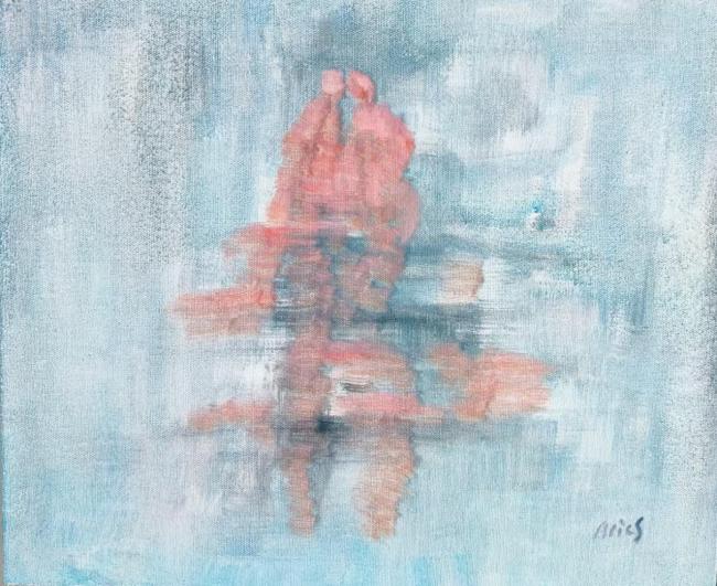 《旭日，之三》，布面油彩，45x55cm