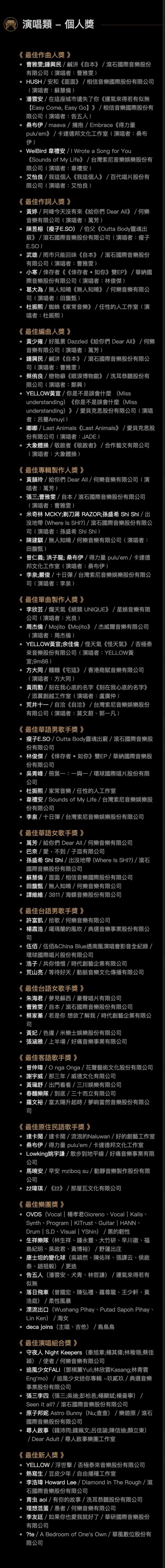 第32届金曲奖本周六如期举行 吴青峰林俊杰争歌王