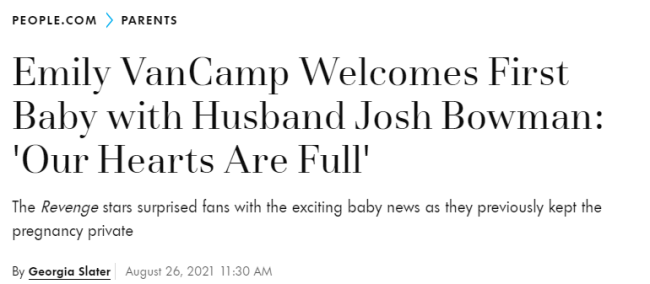 《复仇》男女主宣布生子喜讯 此前未公布怀孕消息