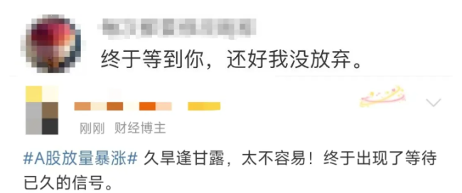 A股暴涨！“终于比及你，还好我没烧毁”