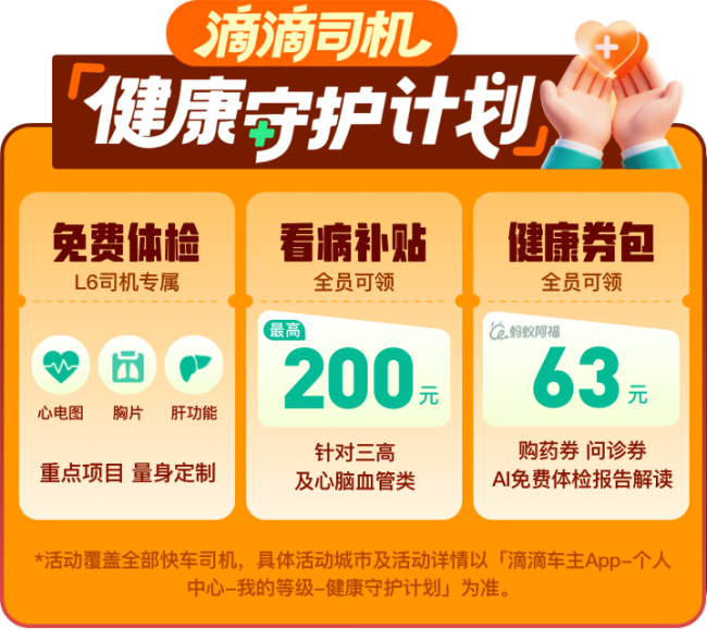 图为：滴滴司机健康守护计划
