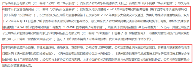 (关于解除项目投资协议的公告0429)
