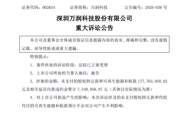万润科技涉1.85亿诉讼被立案 发力存储赛道业绩有望“翻盘”