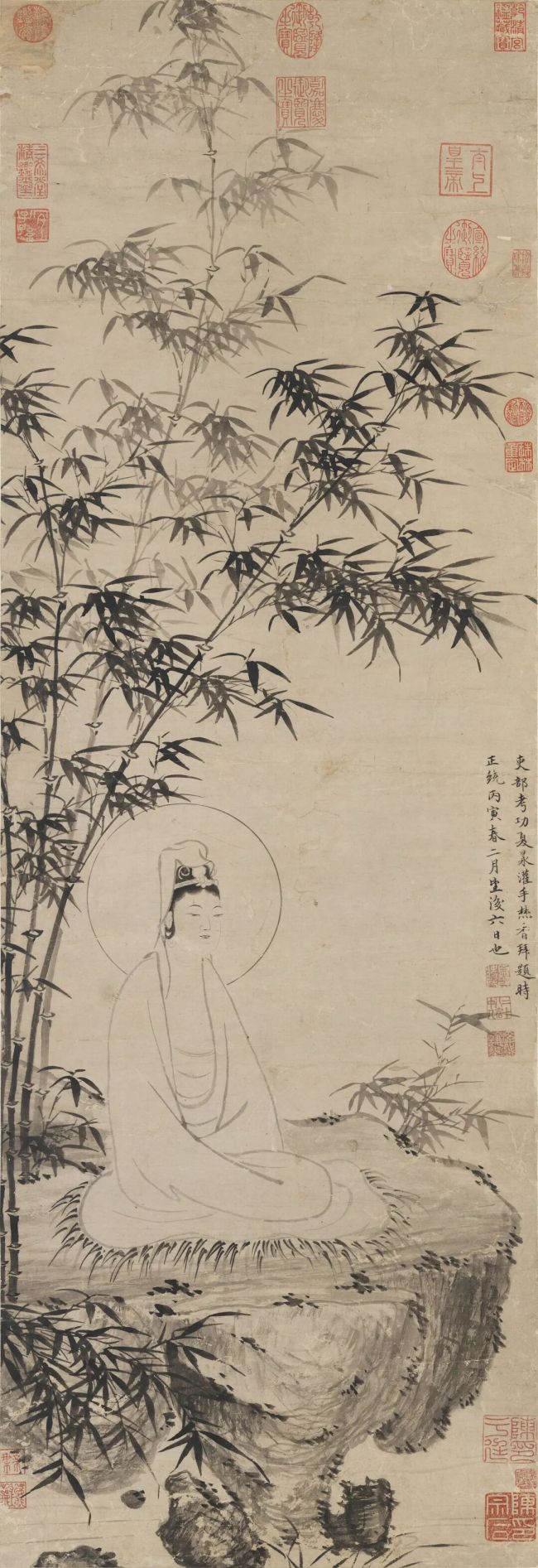 明水墨竹林大士图