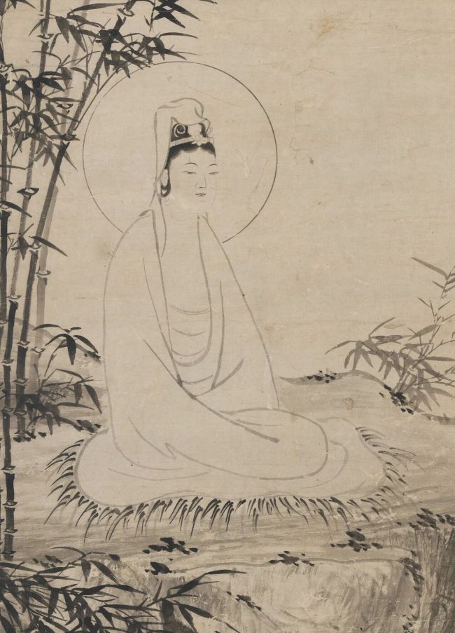 明水墨竹林大士图片