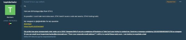 黑客想和R星谈判 手头有《GTA6》源代码和90多个视频