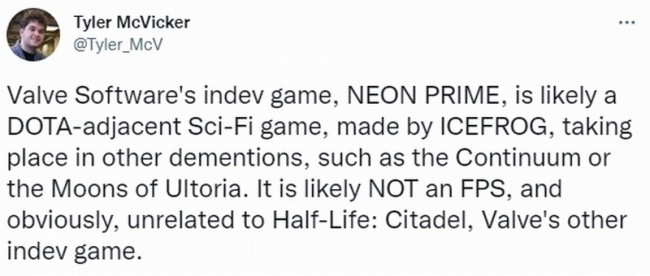 网传V社新作《NEON PRIME》是Dota2衍生 冰蛙开发