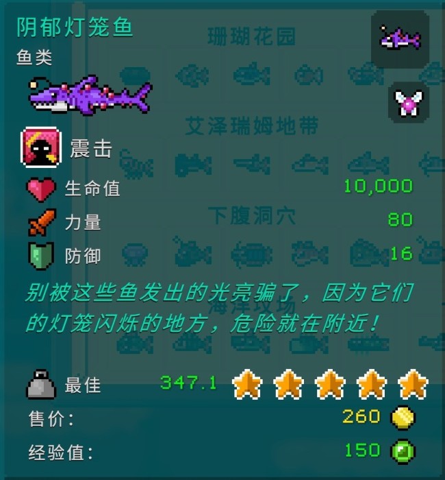 《钓鱼哥的奇妙冒险》各区域鱼类属性介绍