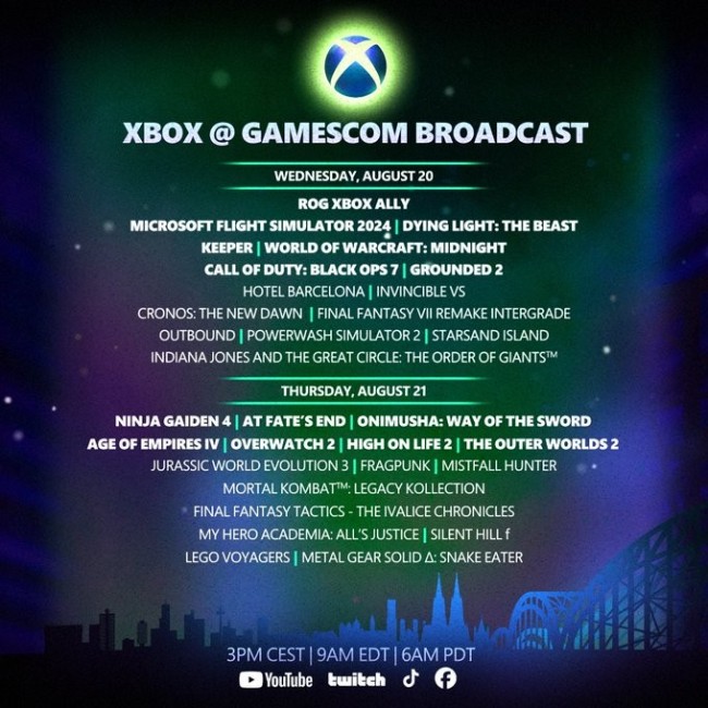 Xbox公布科隆游戏展2025完整阵容 两天发布会大作齐聚