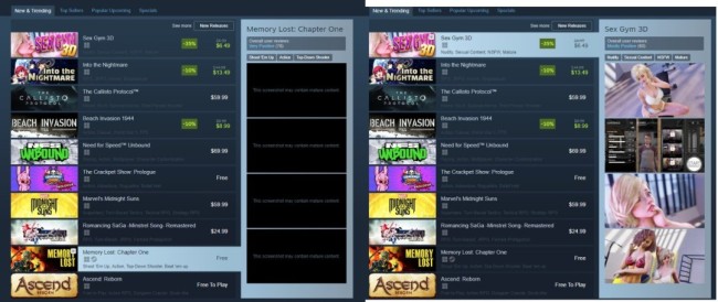 玩家吐槽Steam离谱机制 暴力内容要认证色情内容却不要