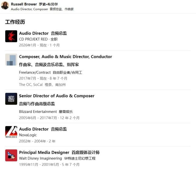 《巫师4》迎来暴雪音效元老 艾美奖音效大师加盟CDPR