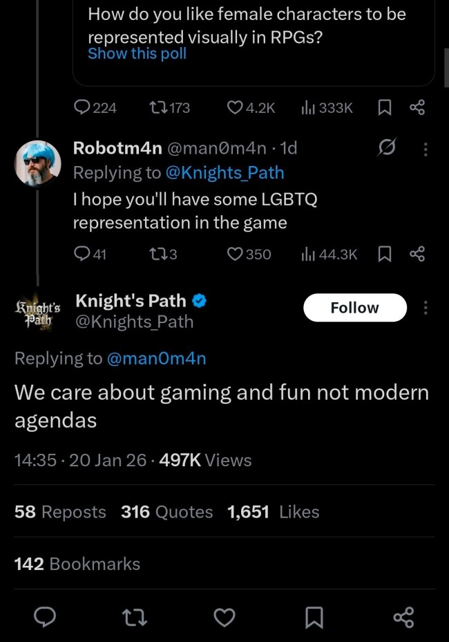 中世纪角色扮演游戏《骑士之路》被特殊群体抵制 只因女角色太美!