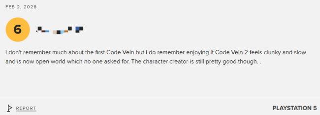 《噬血代码2》M站玩家评分仅4.0分：画面退步 优化烂！