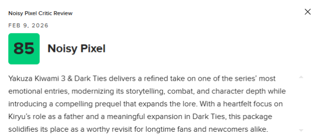 《如龙极3》M站75分：外传节奏拖沓 剧情补充有限