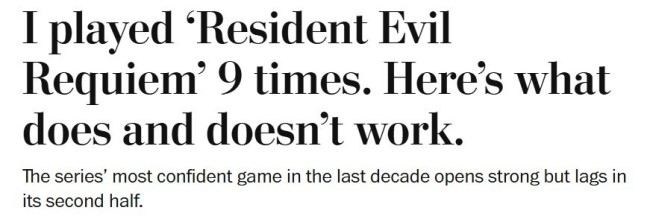 还有高手!新闻记者速通《生化危机:安魂曲》仅用2.5小时