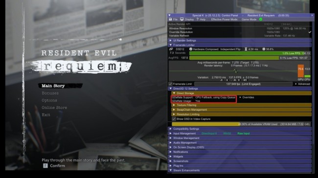 《生化危机9》GPU解压技术启用随机 性能差异微乎其微！