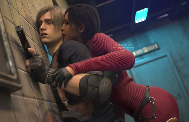 《生化危机》新同人图 艾达王将里昂按墙上显暧昧