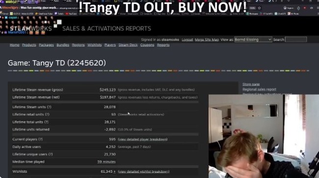 寂然游戏作家从零运行苦干四年 上线首周收入25万好意思元喜极而泣