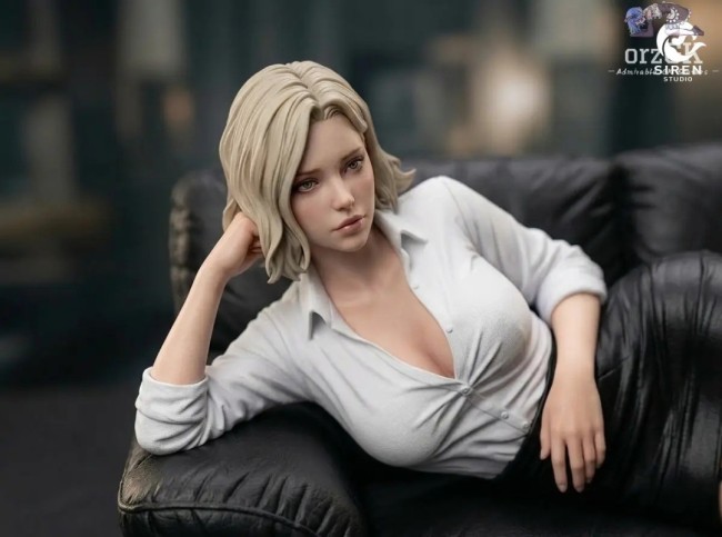 《生化危机9：安魂曲》格蕾丝雕像 黑丝白衣诱惑