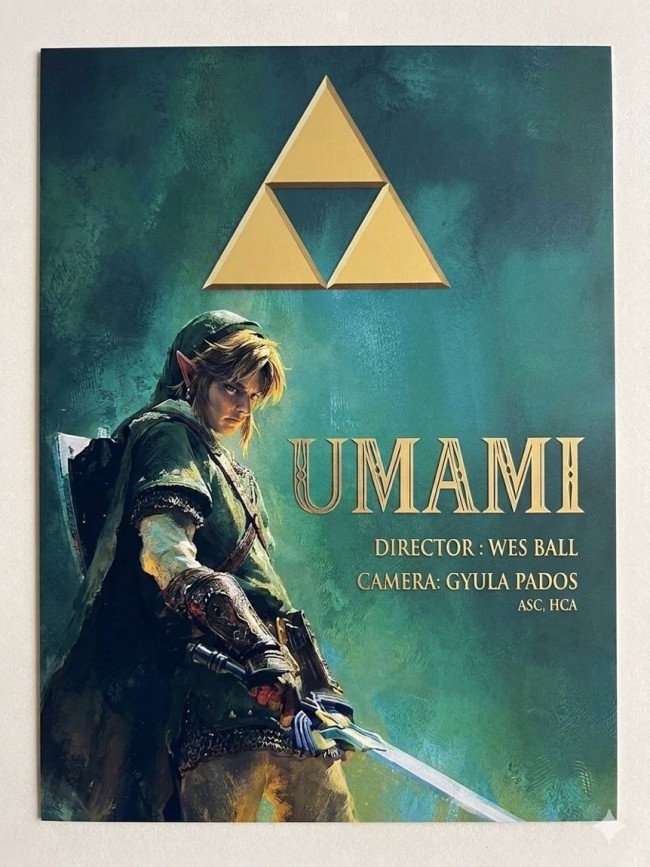 《塞尔达传说》真人电影场记板照曝光：林克全貌与大师之剑首度公开